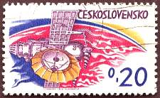 Rocket Returning from Saturn<br>Czeckoslovakia 1963 - Scott 1174