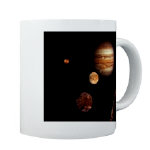 Voyager 1 Jupiter and Moons Collage Mug