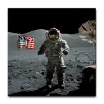 Last Moon Landing Apollo 17 Tile Coaster